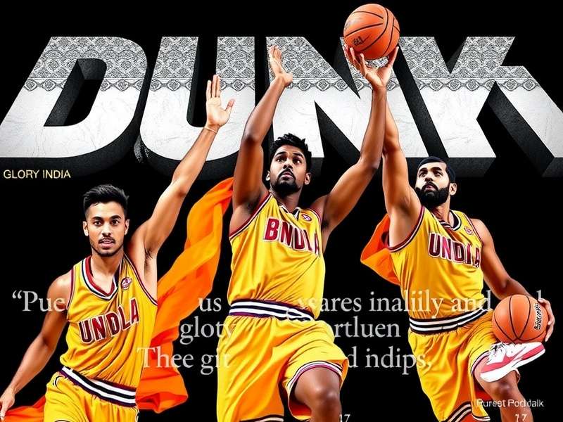 Dunk Glory India Cover featuring Indian basketball stars in traditional attire